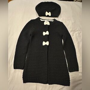 Tahari girls black knit cardigan jacket